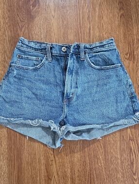 Abercrombie & Fitch Distressed Blue Denim Shorts, Size 26